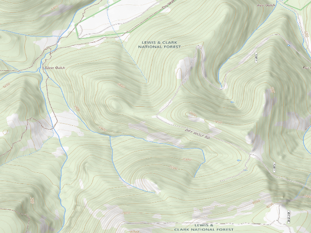 USGS topographic map of Dry Wolf Rd 251-6