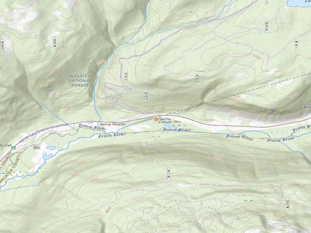 USGS topographic map of Duchesne Tunnel Camp