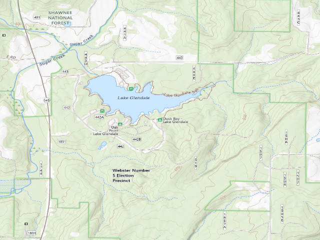 USGS topographic map of Duck Bay - Lake Glendale