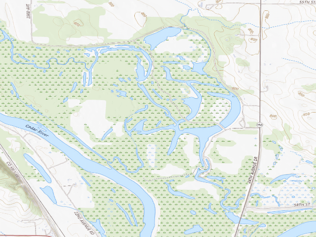 USGS topographic map of Dudgeon Lake WMA