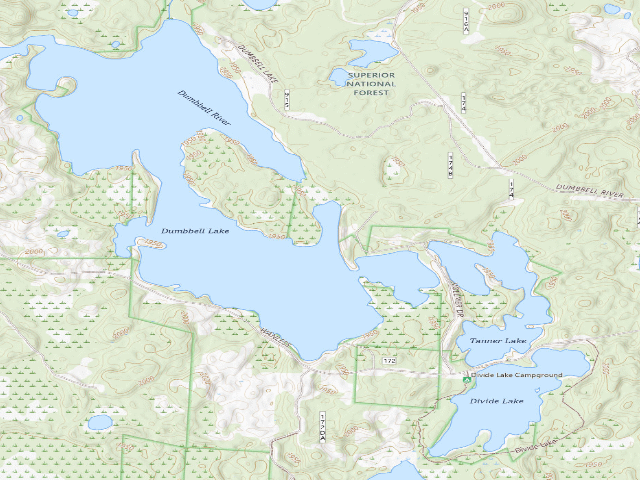 USGS topographic map of Dumbbell Lake Site #2