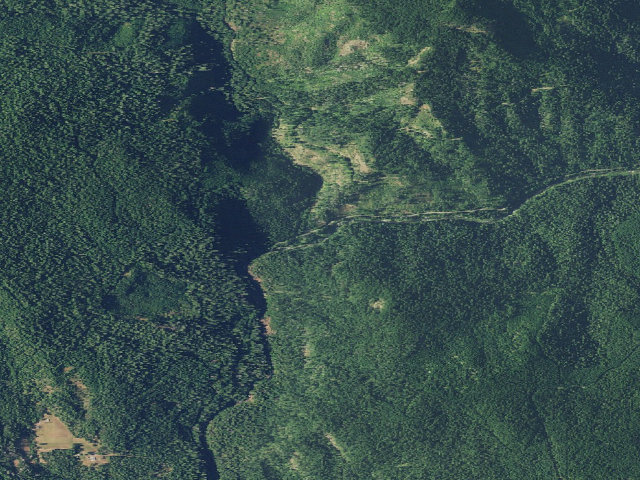 Aerial image of Dumont Creek