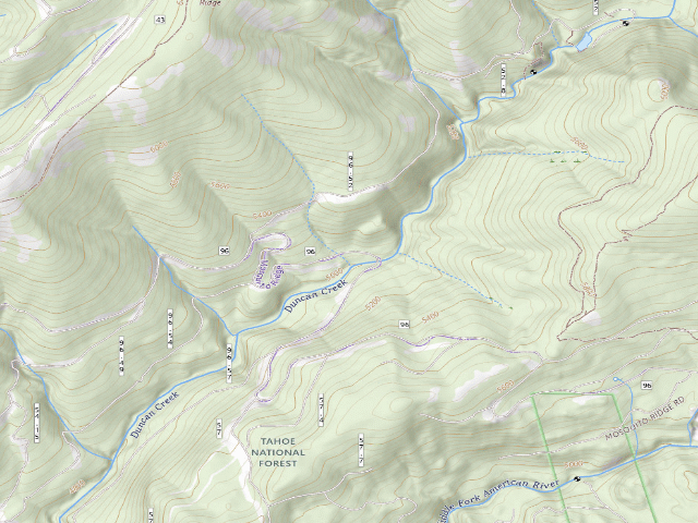 USGS topographic map of Duncan Creek