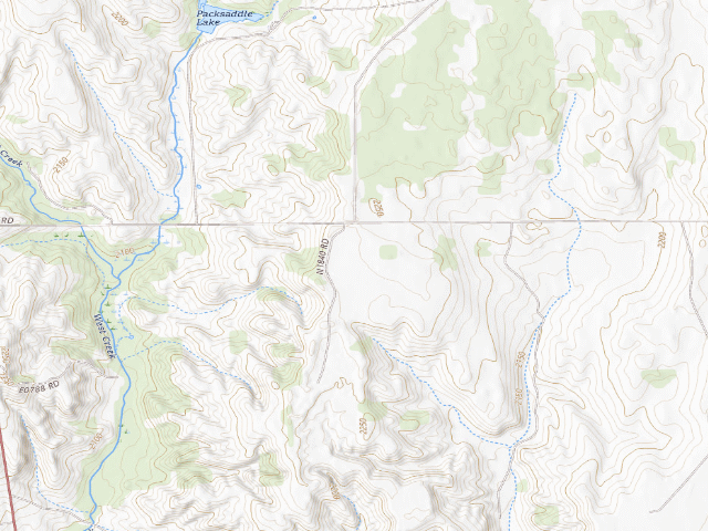 USGS topographic map of Dunn Unit Camp 1 (Packsaddle WMA)