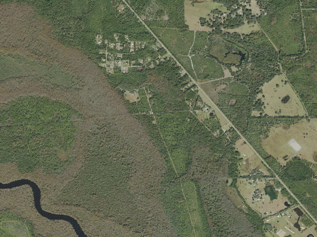 Aerial image of Dunns Creek Conservation Area group campsite