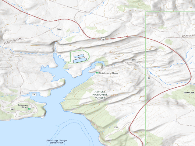USGS topographic map of Dutch John Draw Group Campground