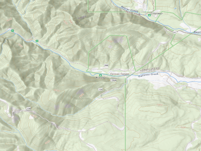 USGS topographic map of E.V. Long Campground