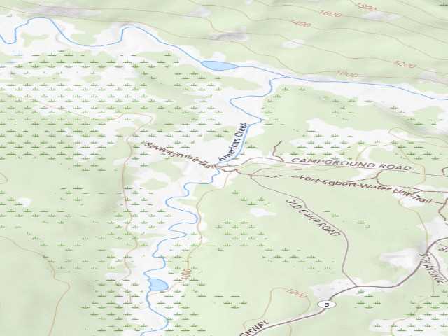 USGS topographic map of Eagle Campground (Taylor Highway MP 160)
