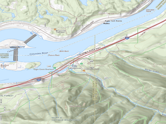 USGS topographic map of Eagle Creek Campground