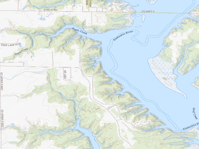 USGS topographic map of Eagle Creek State Park - Walk-in Tent Camping