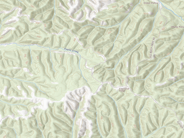 USGS topographic map of Eagle Creek WMA - Primitive Camping Area