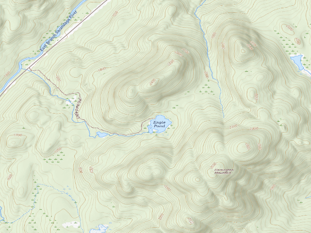 USGS topographic map of Eagle Pond Campsite (Wilcox Lake Wild Forest)