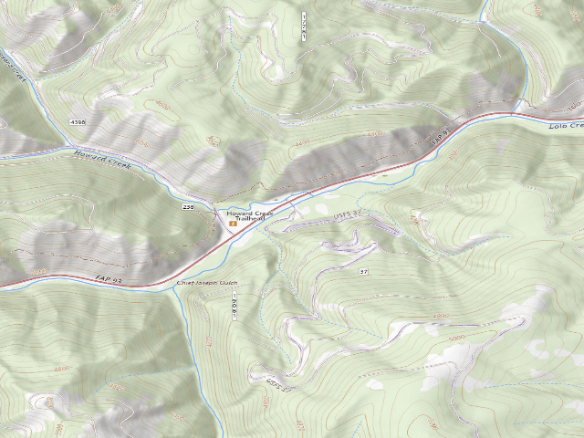 USGS topographic map of Earl Tennant Campground