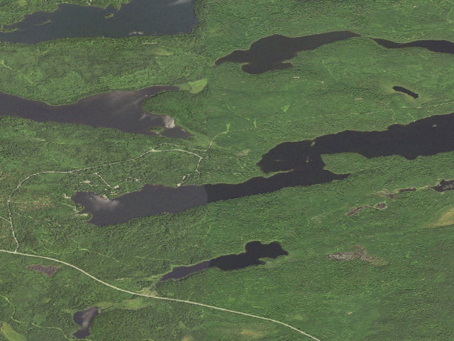 Aerial image of East Bearskin Lake Campground