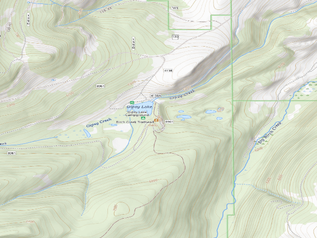 USGS topographic map of East Big Belts Gfa - Birch Creek Basin Cua