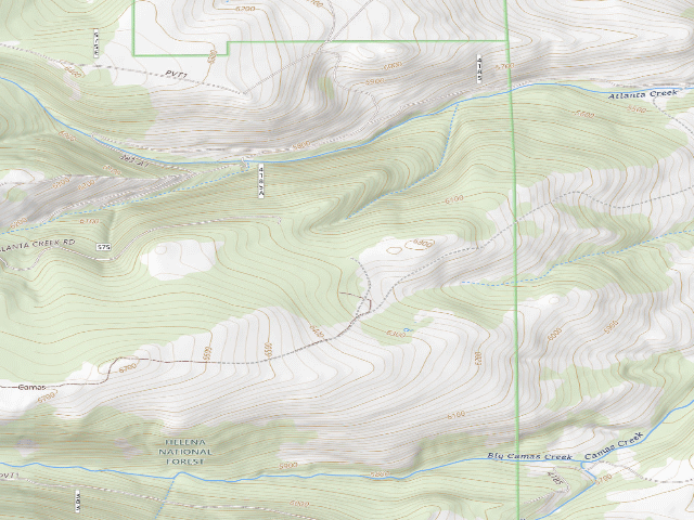 USGS topographic map of East Big Belts Gfa - Camas Lake Cua