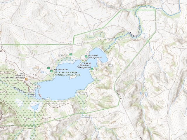 USGS topographic map of East Bluff #1 Campground