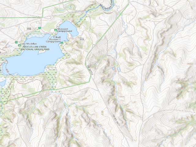 USGS topographic map of East Bluff #2 Campground
