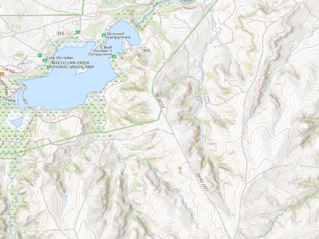 USGS topographic map of East Bluff #3 Campground