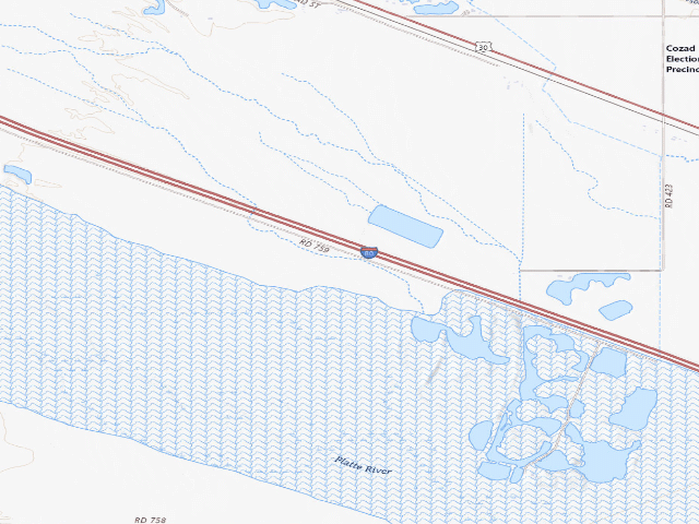 USGS topographic map of East Cozad WMA