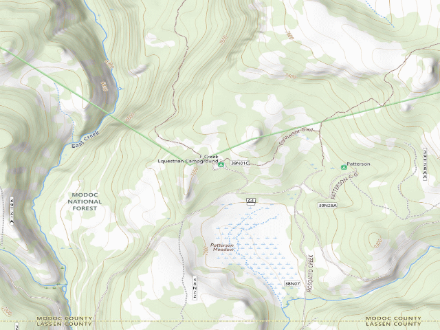 USGS topographic map of East Creek Campground