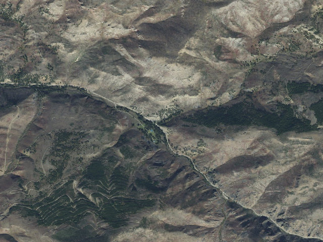 Aerial image of East Dam Trailhead