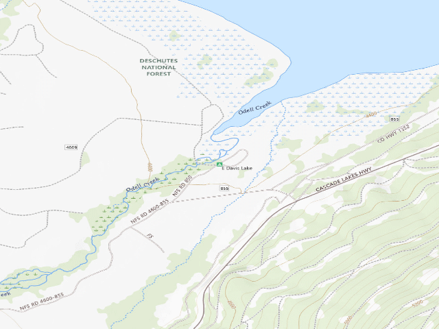 USGS topographic map of East Davis Lake