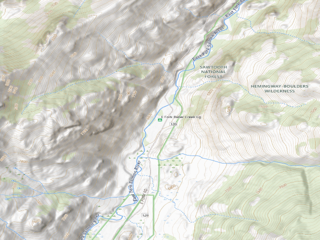 USGS topographic map of East Fork Baker Creek Cg
