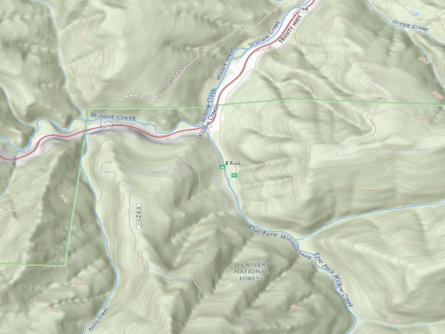 USGS topographic map of East Fork