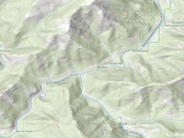 USGS topographic map of East Fork Campground