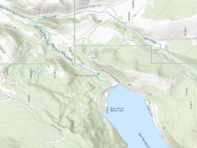 USGS topographic map of East Fork Campground