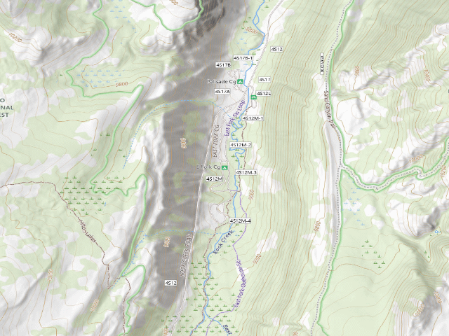 USGS topographic map of East Fork Cg