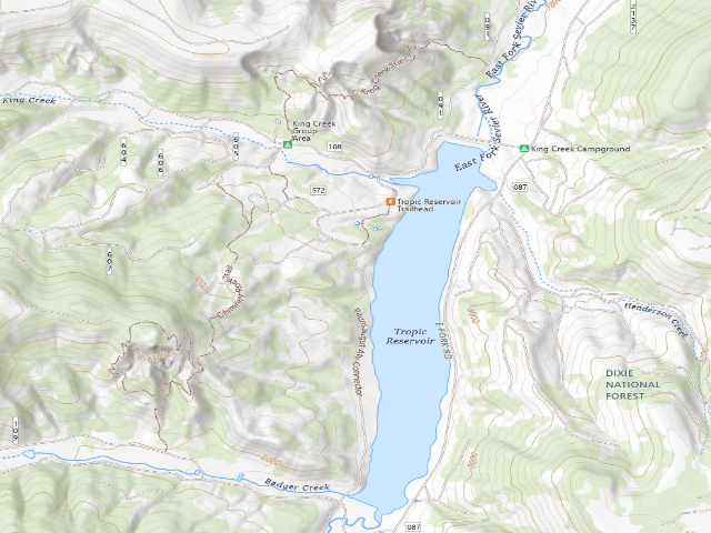 USGS topographic map of East Fork Designated Dispersed