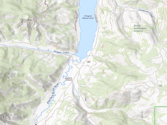 USGS topographic map of East Fork Dispersed Camping