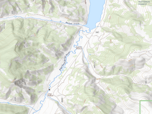 USGS topographic map of East Fork Dispersed Site 1