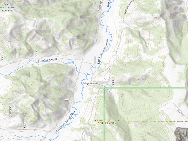 USGS topographic map of East Fork Dispersed Site 5
