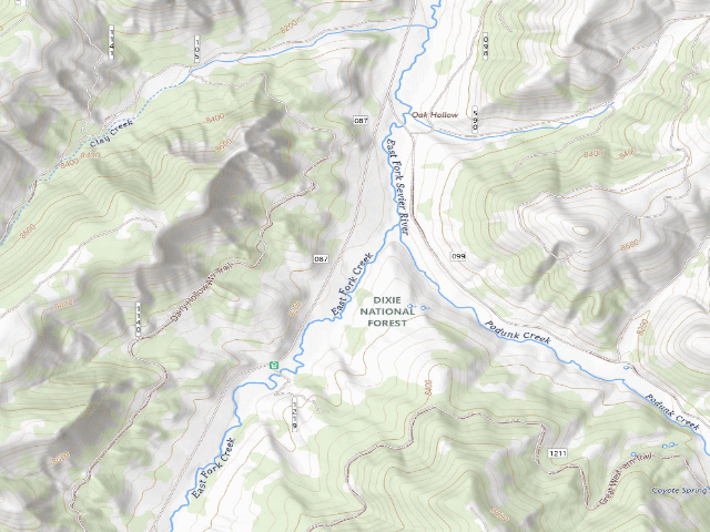 USGS topographic map of East Fork Dispersed Site 7