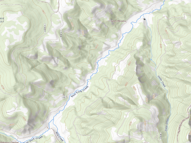 USGS topographic map of East Fork Dispersed Site 9