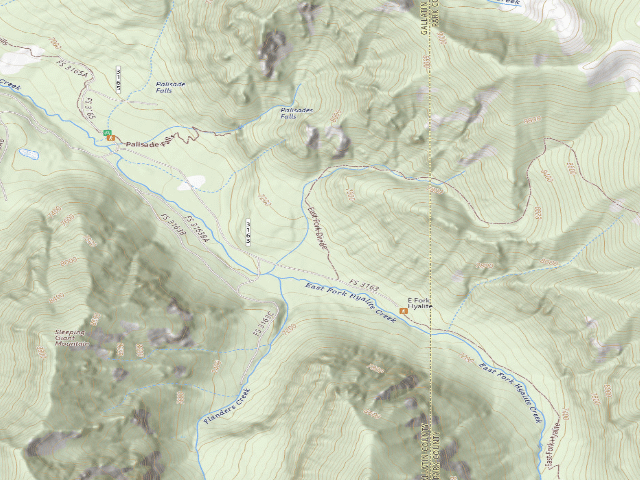 USGS topographic map of East Fork Hyalite Creek 3B