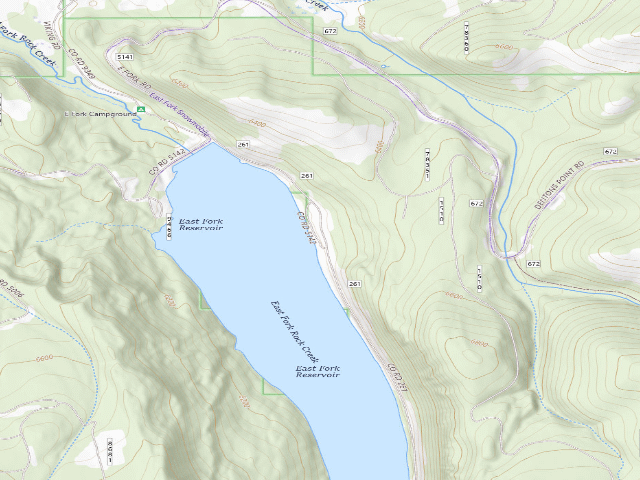 USGS topographic map of East Fork Reservoir Rd-010A