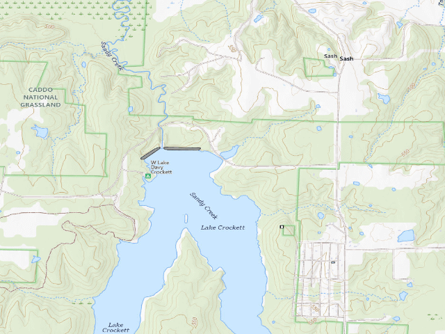 USGS topographic map of East Lake Crockett Recreation Area