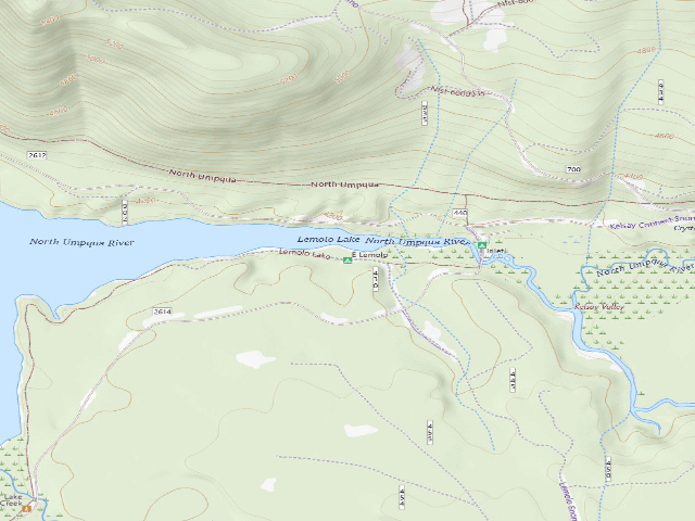 USGS topographic map of East Lemolo Campground And Boat Ramp