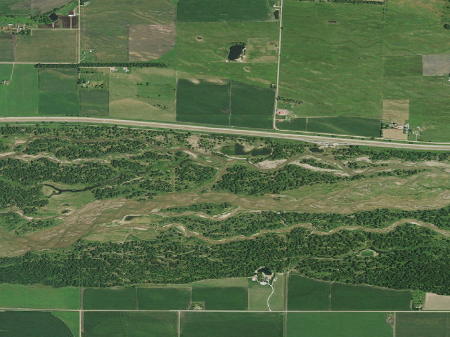 Aerial image of East Odessa WMA