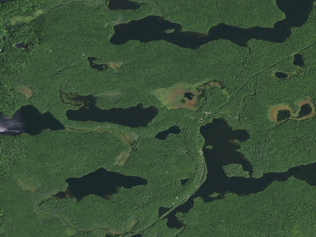 Aerial image of East Pine Pond Campsite (Saranac Lakes Wild Forest)