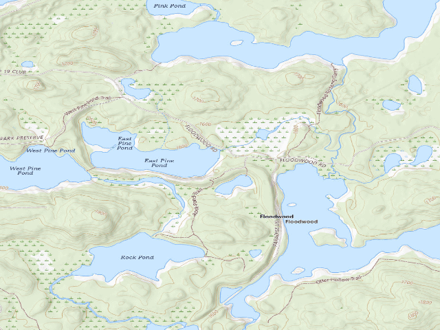 USGS topographic map of East Pine Pond Campsite (Saranac Lakes Wild Forest)