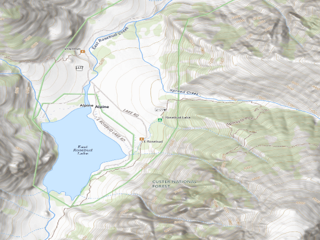USGS topographic map of East Rosebud Lake