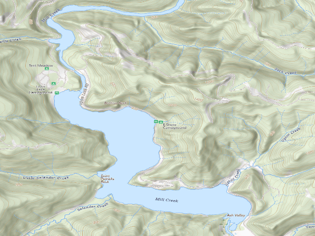 USGS topographic map of East Shore Recreation Site