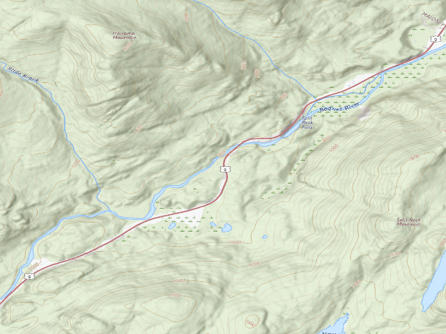 USGS topographic map of East Side Of Boquet River Primitive Area Campsite (Giant Mountain Wilderness)