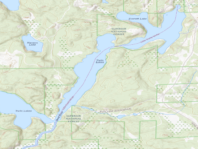 USGS topographic map of East Twin Lake Site 4