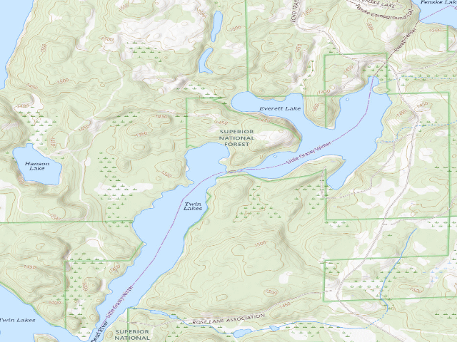 USGS topographic map of East Twin Lake Site 6